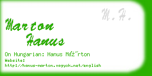 marton hanus business card